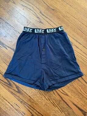 B40 Lazy One Men's Small Navy Blue Lounge Shorts with Branded Black Waistband